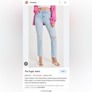 Brand new in bag AYR The Sugar jeans, size 30. Out of stock online.